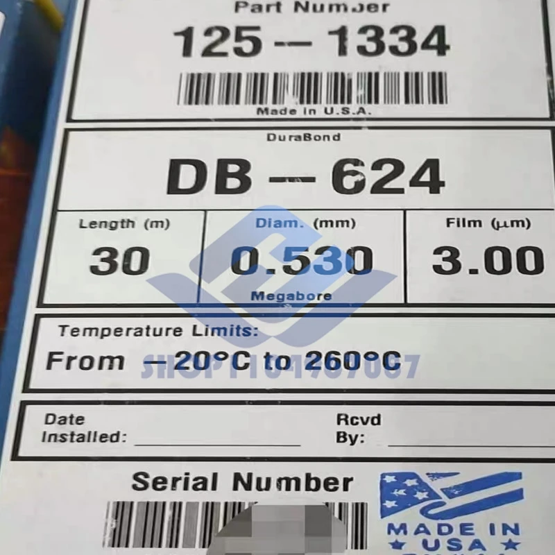 

125-1334 for Agilent Gas chromatography column DB-624 30m*53mm*3.0um