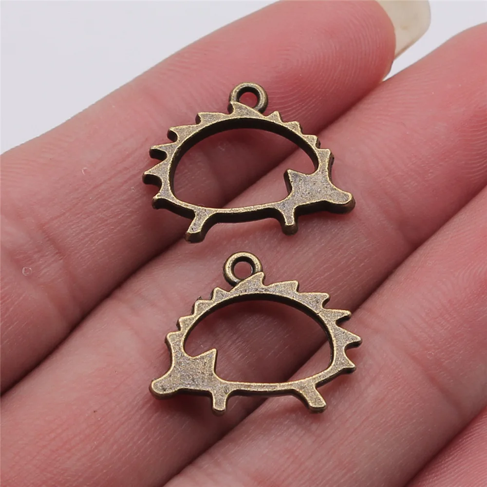 10pcs Hollow Animal Hedgehog Hedgepig Charms Pendants Making DIY Handmade Tibetan Finding Jewelry