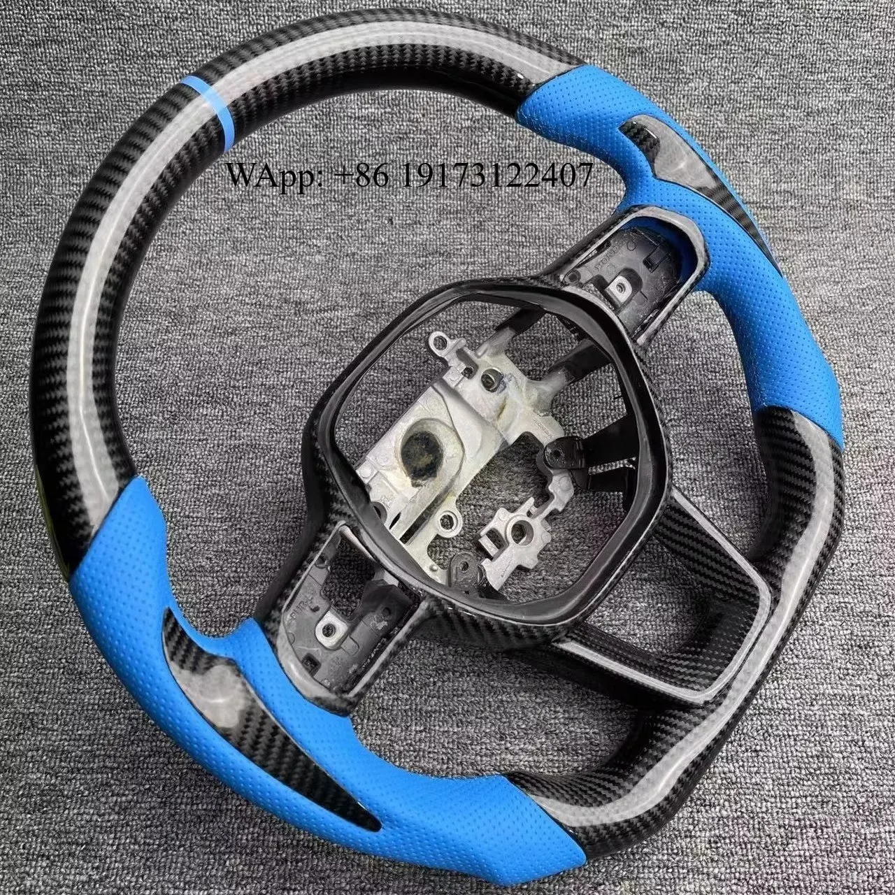 

High Performance Sport Steering Wheel with Real Carbon Fiber Blue Leather for Accord CRV Custom Car Steering Wheel