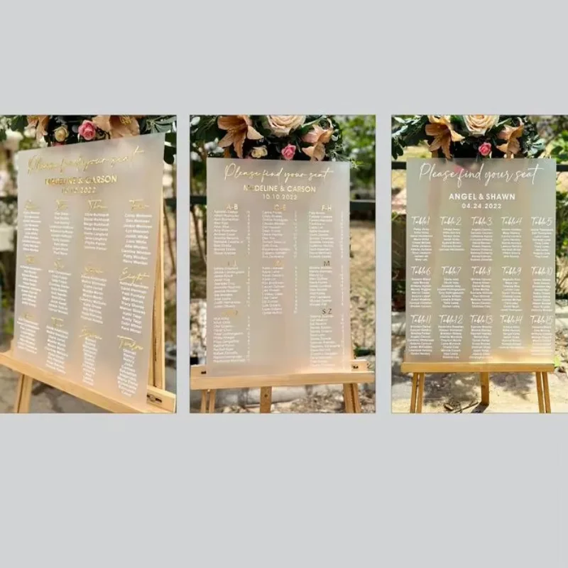 Acrylic Party Wedding Golden Mirror Name Wedding Signage Reception Decoration