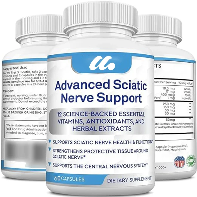 Advanced sciatic nerve support relief: Alpha lipoic acid vitamin, 12 in 1 sciatic nerve pain supplement