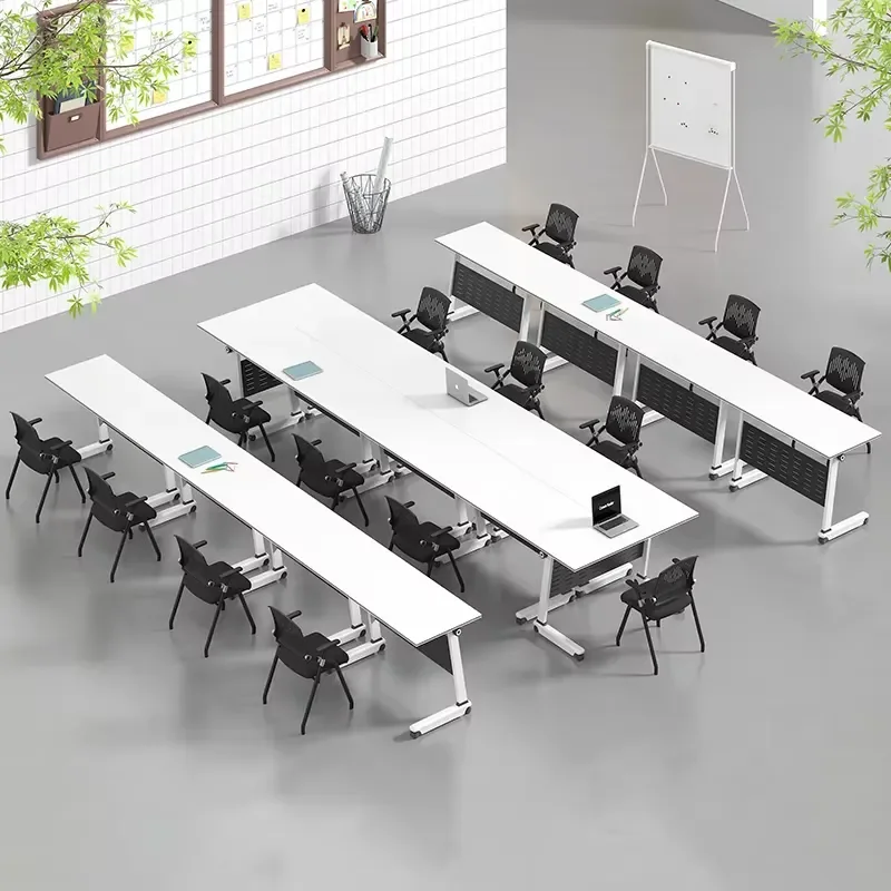 Modular Folding Conference Table Set Modern Splicing Long Desk Easy Assembly Meeting Furniture for Villa Living Room Activity