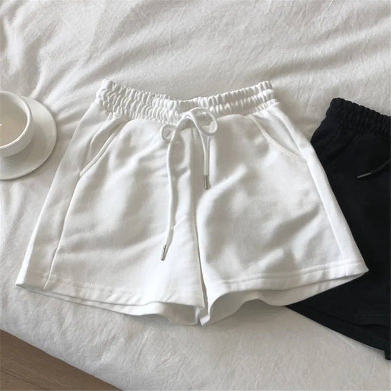 Plones Cortos Deportivos Casus de Cintura Alta para Mujer, Ajuste Hoado, Cintura Elástica, Ropa de Exterior, Mezcla ...