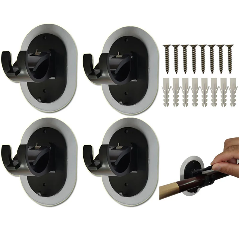 2pcs Curtain Rod Bracket Holder Self Adhesive Wall Mount Fits Curtain Rod Clamp Fixing Device Without Punching Adhesive Bracket