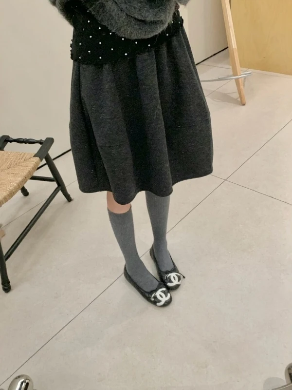 

Winter Commute A-Line Skirt plus Size Korean Sle Versatile Slimming Mid-Length Skirt for plus Size Women Casual Straight Cut
