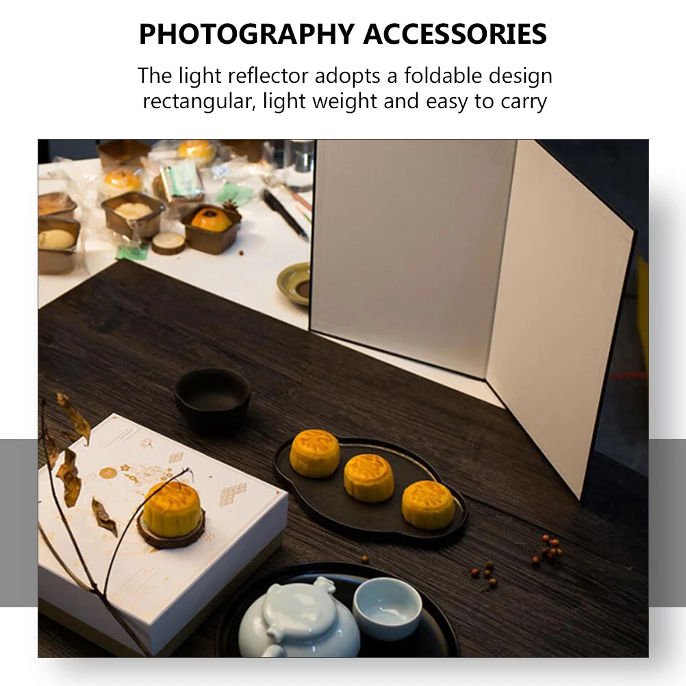 

2Pcs Photography Reflector Folding A4 Size Double Side White Silver Black Cardboard Light Reflectors for Photography Props