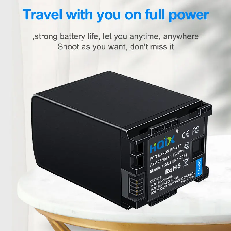 HQIX for Canon HF 10 11 100 S10 S20 S21 S30 S100 S200 M31 M32 M40 M41 M200 M300 M400 G10 XA10 HG20 Camera BP-827 Battery Charger
