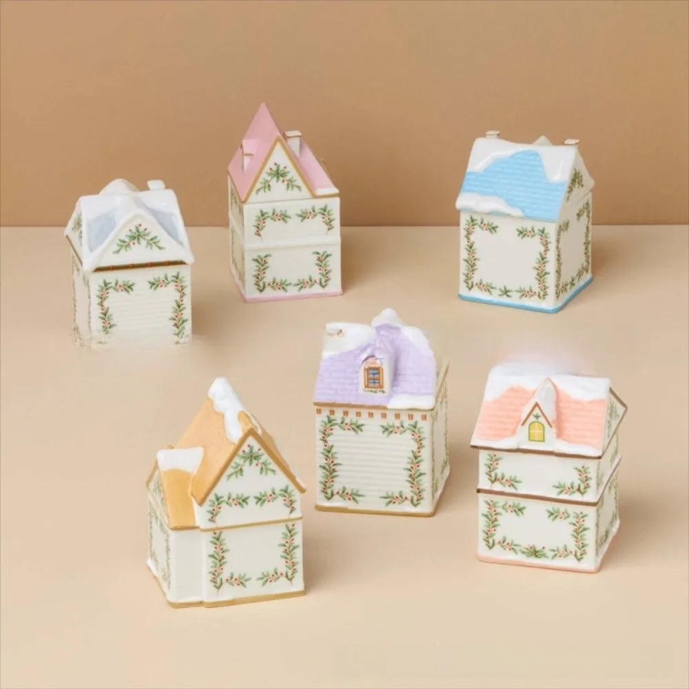 Gifts Cute Holiday Village Spice House Cartoon Mini Village Spice House Jars Desktop Decoration House House Storage Box