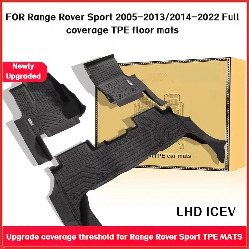 TPE Floor Mats For Range Rover Sport 2005-2022 ICEV LHD Waterproof Anti-Slip Custom Fit All-Weather Full Coverage Accessories