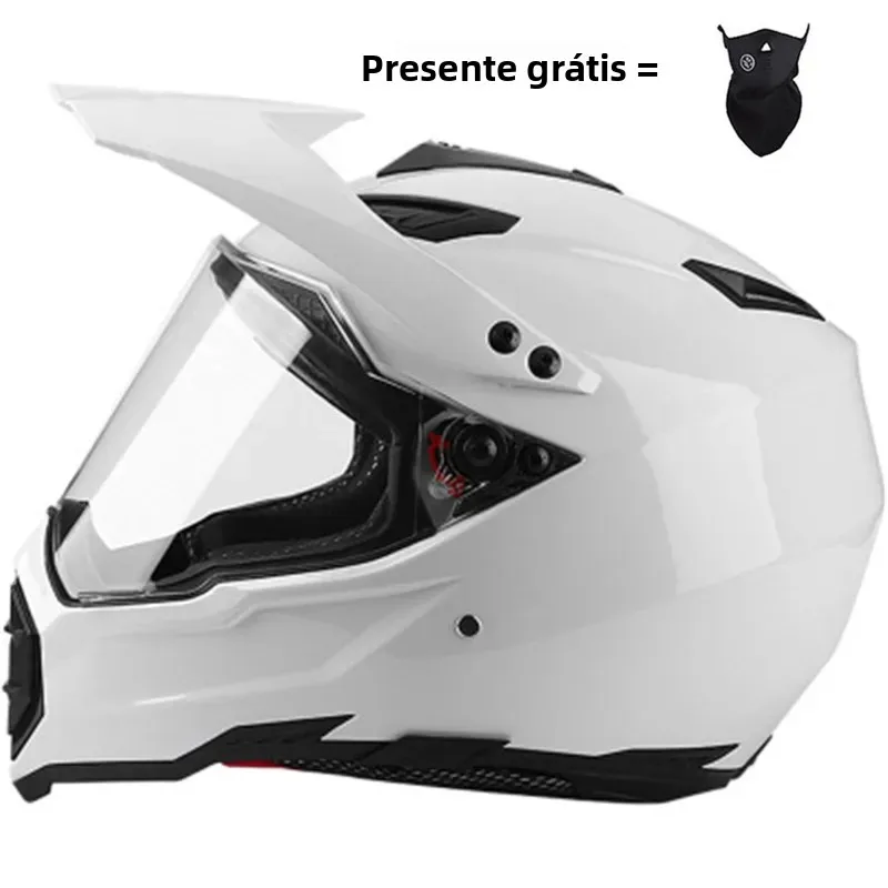 光沢のある白のフルフェイスヘルメット、レーシング、ダウンヒル、mxクロス、エンデューロ、クワッド、マウンテンライディング用-快適なフィット感、安全装備