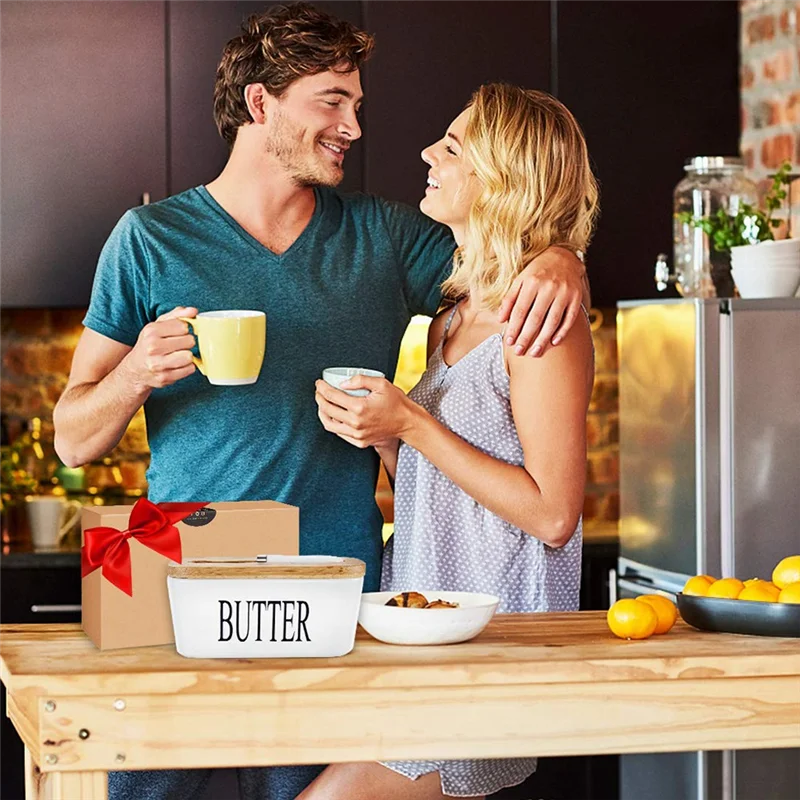 

A58Z Home Decor For Countertop Butter Keeper Container Sealing Butter Dish With Lid, Large Size For Tabletop Storage