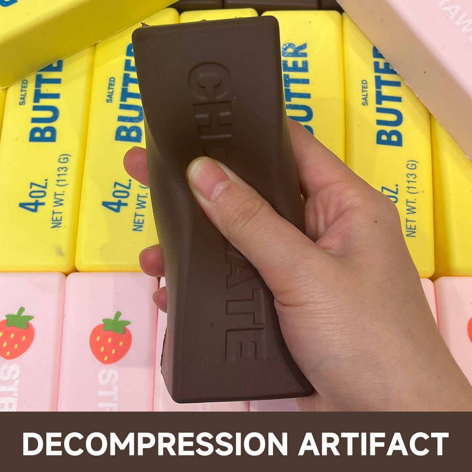 버터 스퀴시 장난감, 크림 향이 나는 크림 스틱 소프트 장난감, 놀이 및 스트레스 해소에 적합, 모든 경우에 이상적인 선물