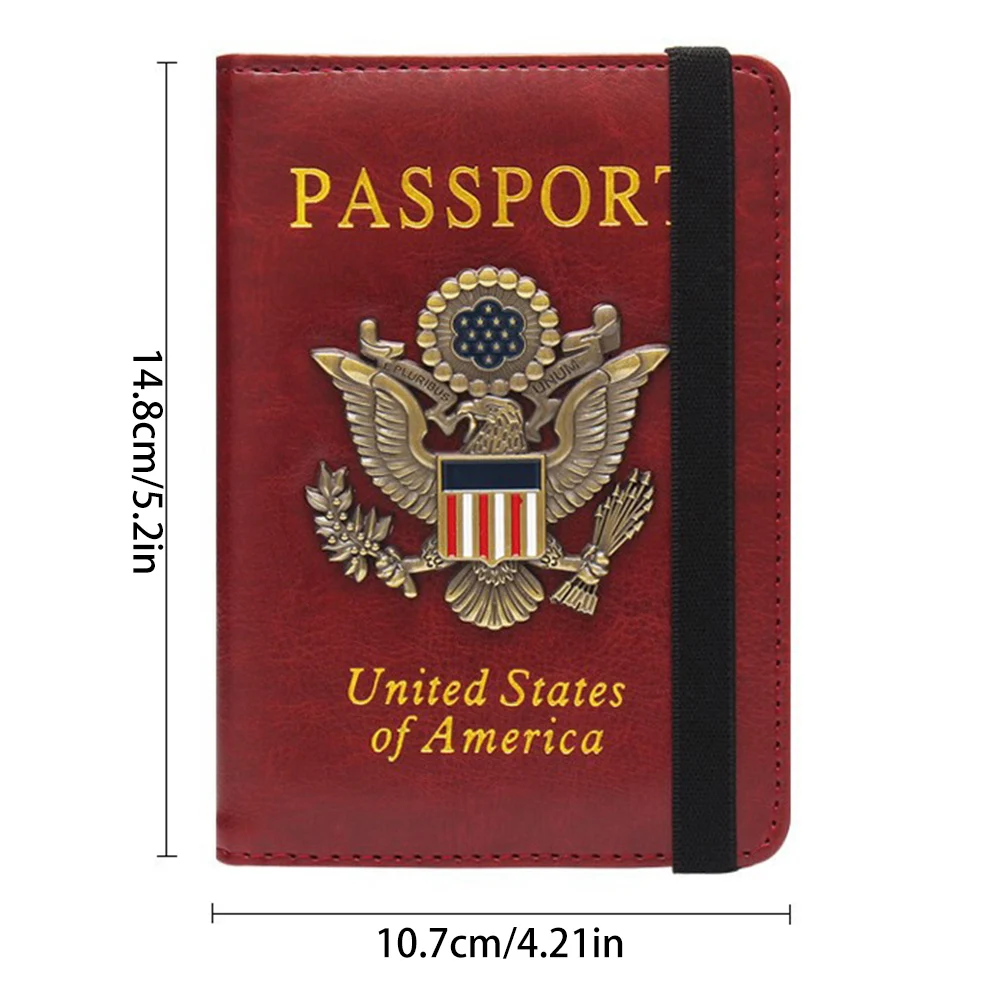 Rfid-Passport Holder For Travel Novelty Waterproof Passport Holder Cover With 3D Metal Badge Portable Card Wallet For Bank Cards view 6