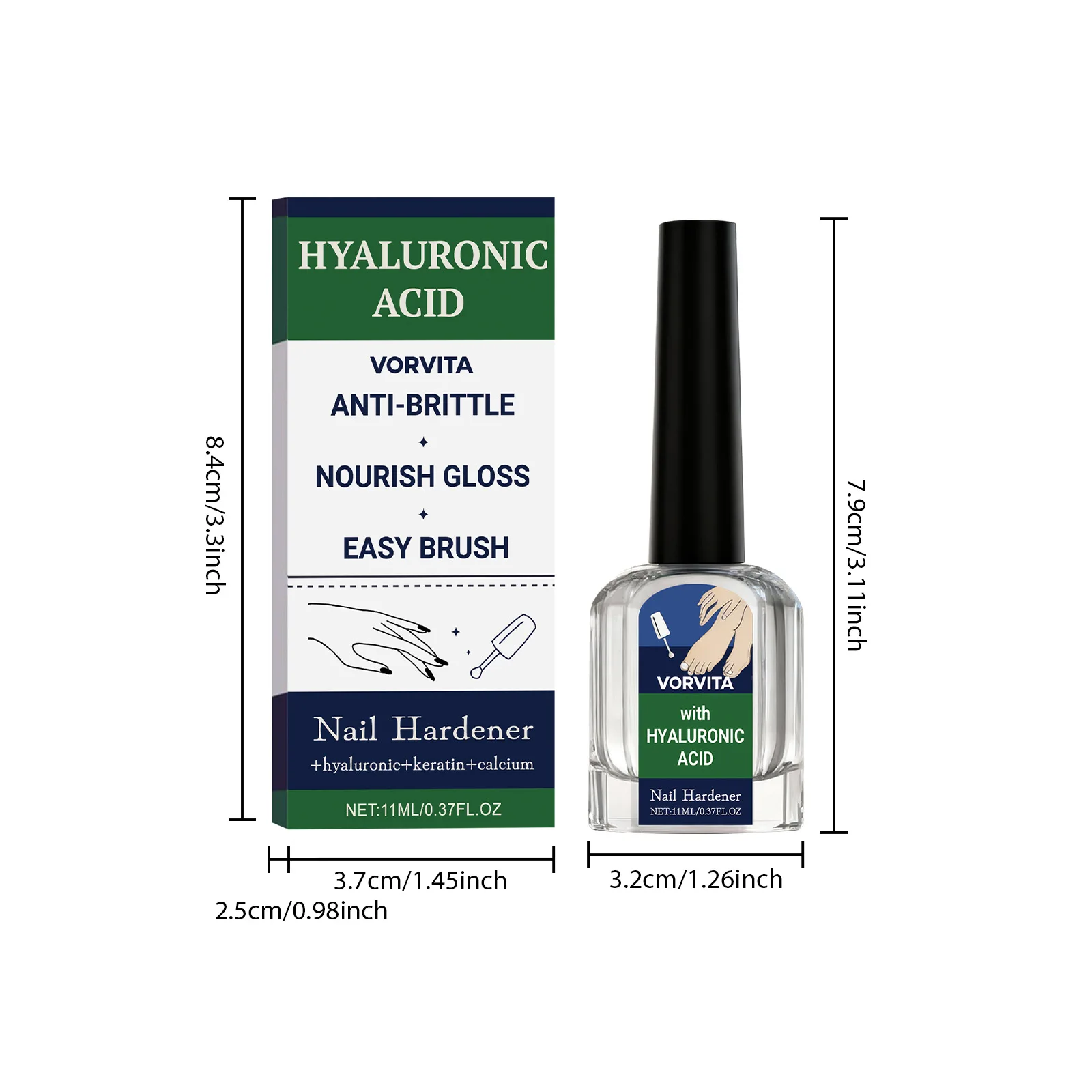 ヒアルロン酸ネイル強化オイル ネイルアートトリートメントケア ネイル成長キューティクルオイル 抗脆性グロス 簡単にブラシで塗れる 11ml