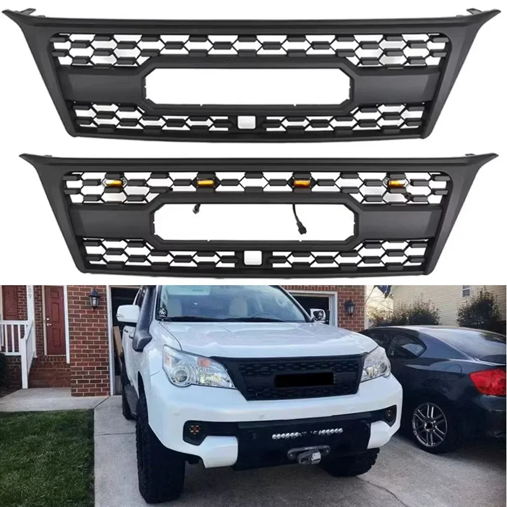 Car Front Bumper Grill with lights for Lexus GX470 2010-2013 modified Mask net radiator grille Body kit Car Accessories