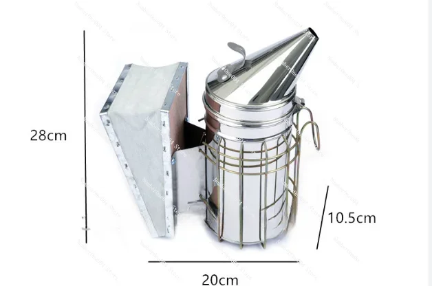 Beekeeping Tools Wholesale Manual Smoke Sprayer Stainless Steel Pointed Beekeeping Cowhide Gas Bag Smoke Sprayer