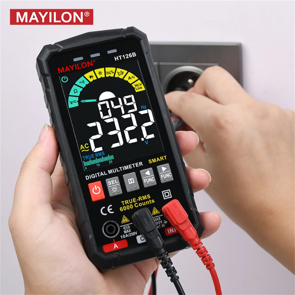 MAYILON HT126A/B Smart Digital Multimeter Professional Hz Ohm NCV Electrical Multitester AC DC Ammeter Voltmeter Multi Meter