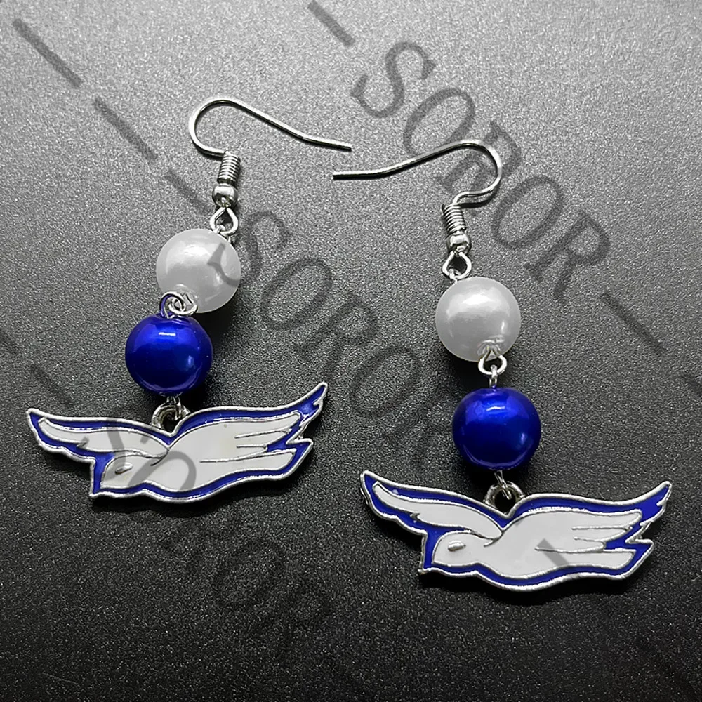 Fashion girl sorority society ZETA PHI BETA symbol dove High heels charm earrings eardrop