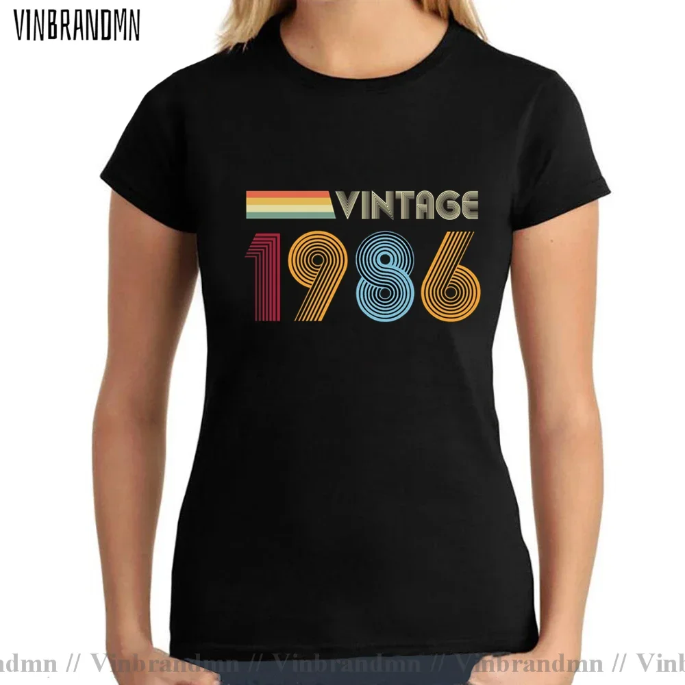 

Ретро одежда 80-х годов Camisetas mujer Винтажная футболка 1986 года, женские подарки на день рождения, футболка Born in 1986 года, футболки с роком рождения 1986 года