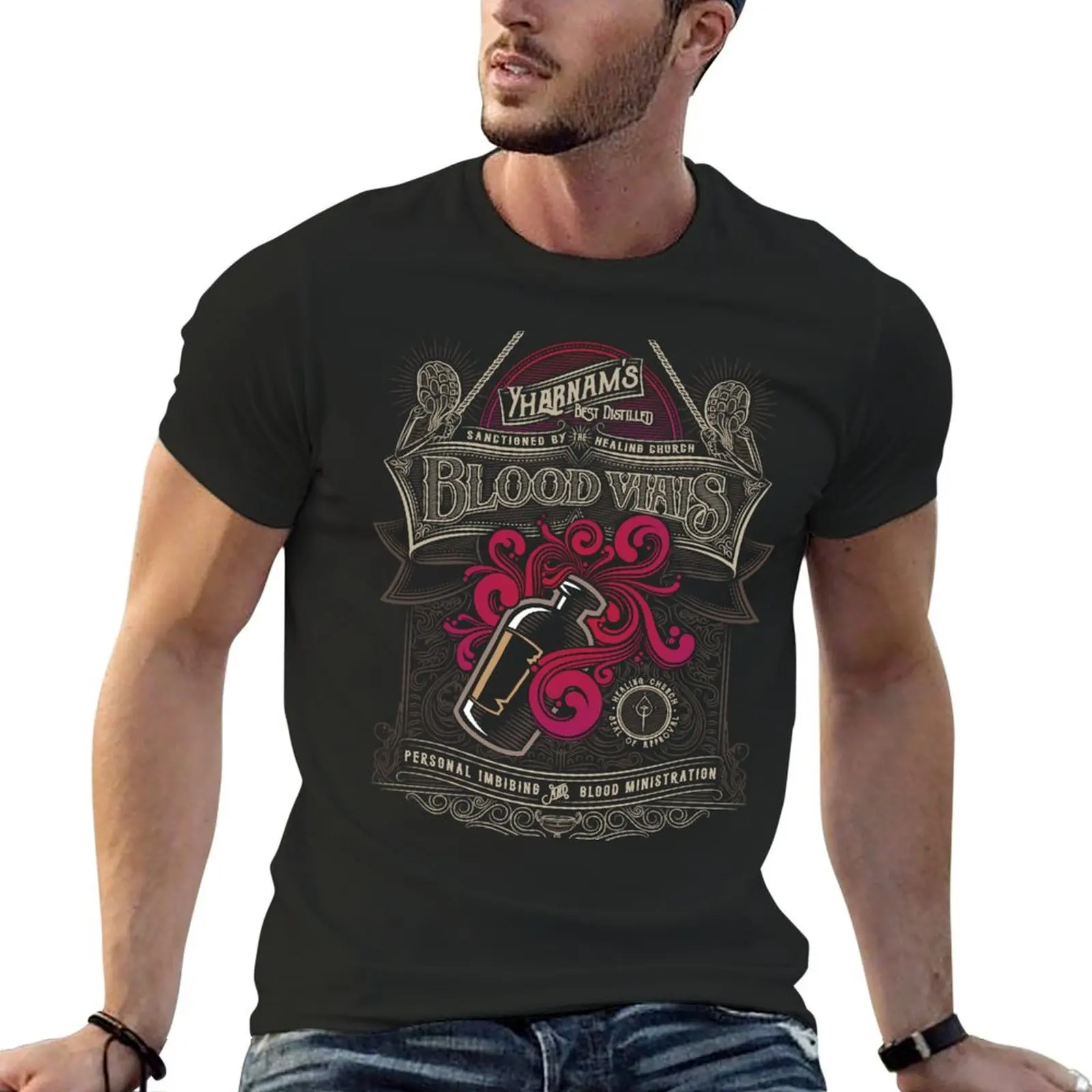 Yharnam's Blood Vials T-Shirt summer clothes cute clothes Blouse mens tall t shirts