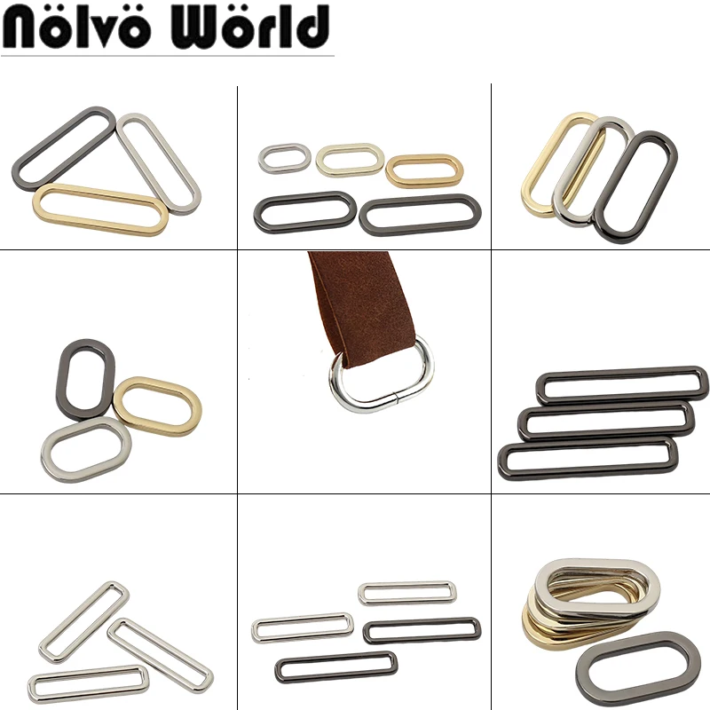 

30-50Sets Metal Oval Ring Buckles Loops For Backpack Handbag Shoes Adjustable Bags Straps Belt D Ring Buckle Garment Accessories