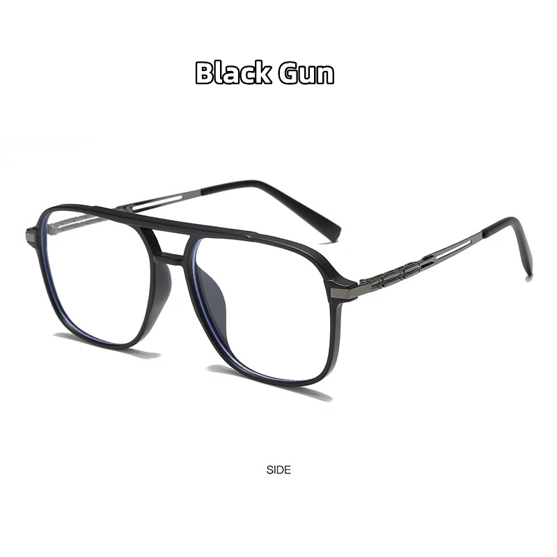 KOCOLIOR Neue Mode Doppel Strahl Großen Rahmen Lesebrille für Männer und Frauen Photochrome Anti Blau Licht Presbyopie Brille – Detail 9