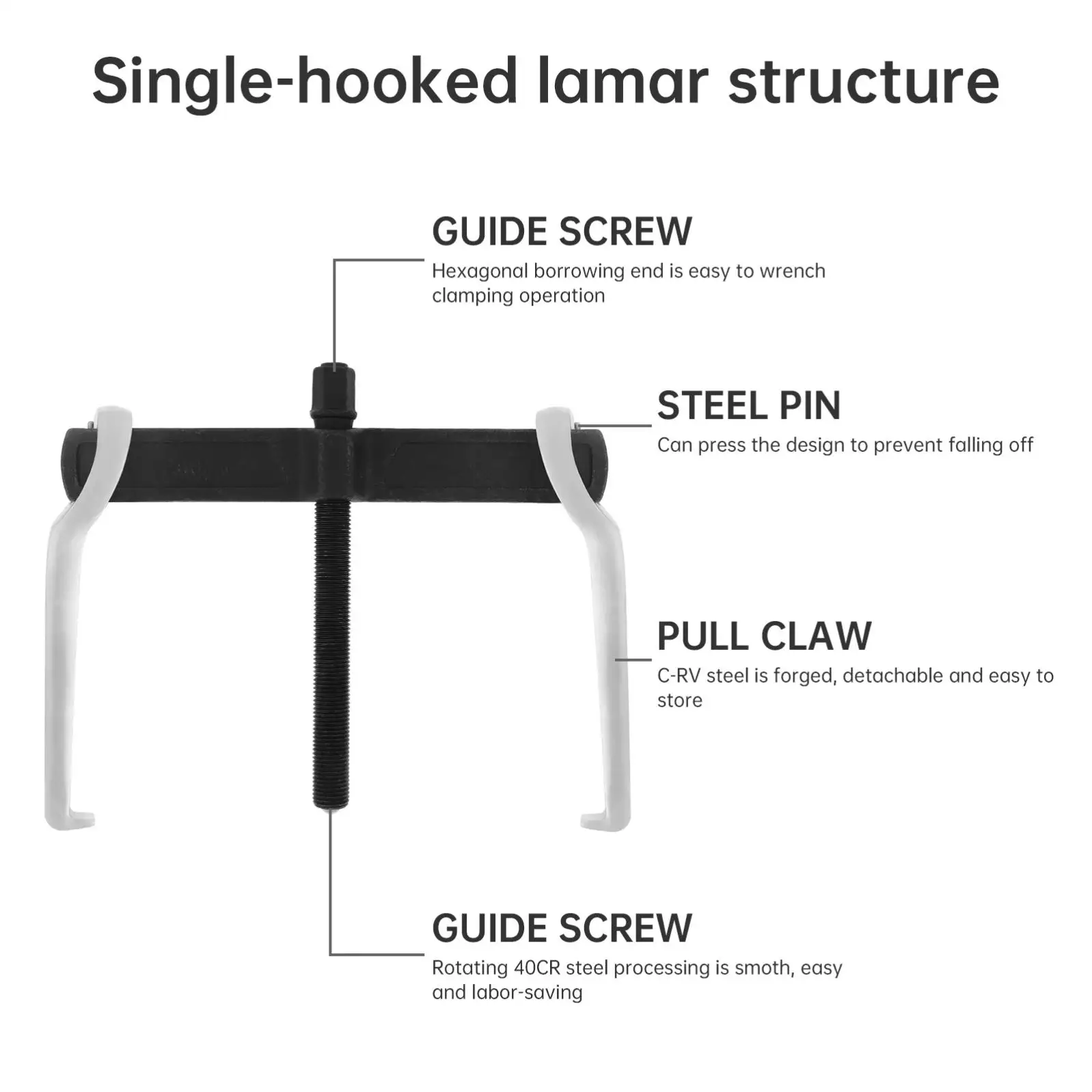 8 inch Auto Car Repair Bearing Puller Two Claws 100mm Internal External Gear Puller Pulleys Flywheels Removal Tool