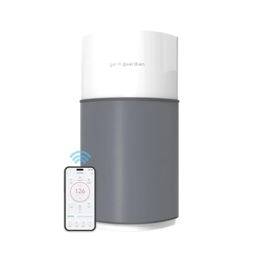 

GermGuardian AirSafe XL Air Purifier for Home 360° True HEPA Filter, WiFi and App Enabled, Air Quality Monitor, Large Rooms Up