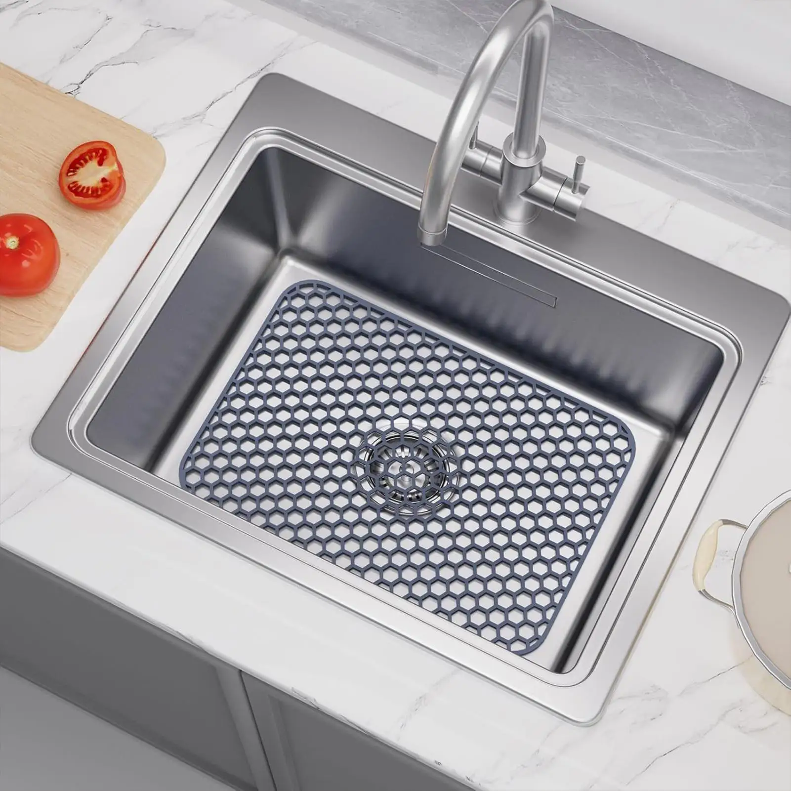 

Силиконовая защита для раковины, сетка для раковины из нержавеющей стали, сухой коврик для кухни, термостойкая подставка для горячей посуды, сушилка для сушки посуды для супа