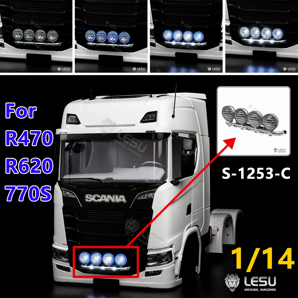 

LESU 1/14 RC Truck LED Headlight 4 Lights S-1253-C for Tamiya R470 R620 770S Traction Truck Upgrade Modification Zero DIY Parts