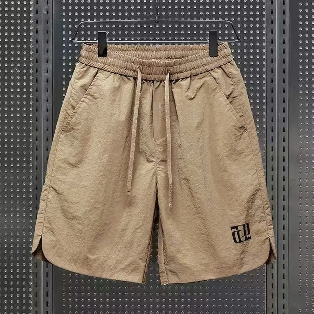 

Ice Silk Casual orts Men's Summer Thin Sport Qui Dry Mid-Pants American Workwear Five-Point Beach Pants Loose Straight Leg