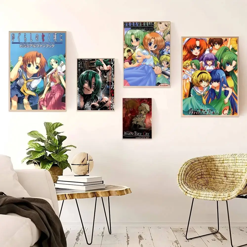 Higurashi When They Cry Wall Art For Kitchen Decor, Poster Prints Home Decoration