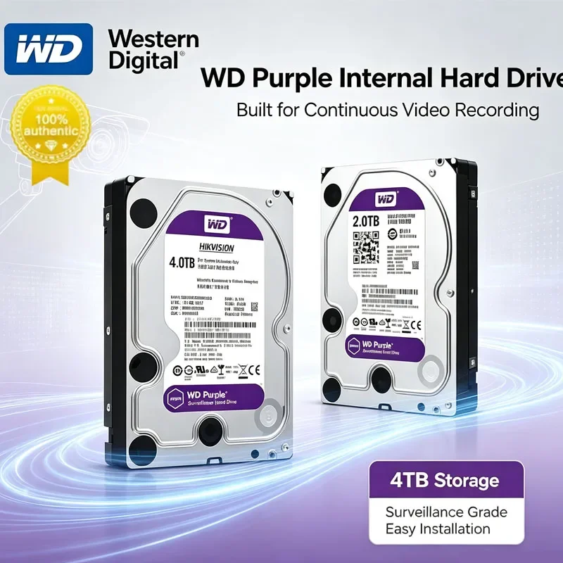 Western Digital WD Purple HDD 1TB 2TB 3TB 4TB SATA 6.0Gb/s 3.5