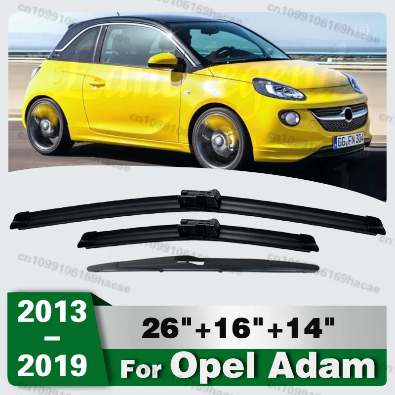 

Wiper Front & Rear Wiper Blades Set For Opel Adam 2013 - 2019 Windshield Windscreen Window Rain Brushes 26"+16"+14"