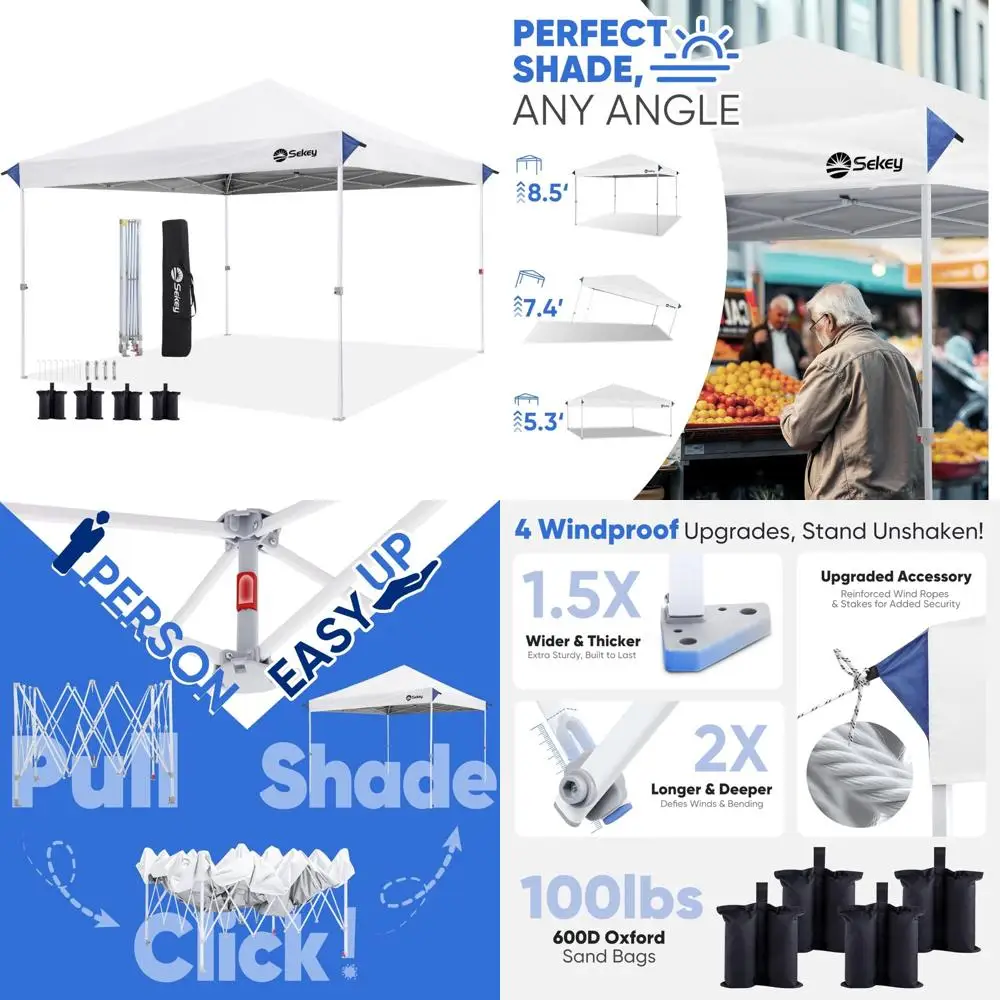 

10x10 Instant Pop-Up Canopy with One-Touch Setup - 99% UV Protection for Outdoor Events and Parties