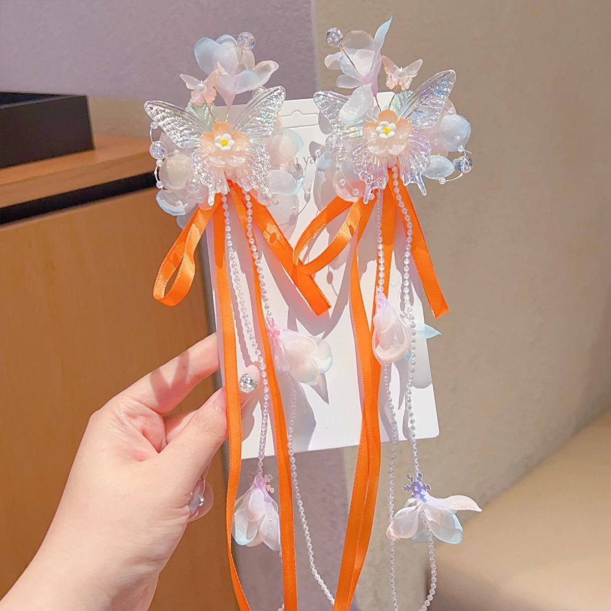 النمط الصيني Hanfu مجموعة الشعر خمر الأزهار دبوس الشعر فراشة شرابات أثيري إكسسوارات الشعر للنساء