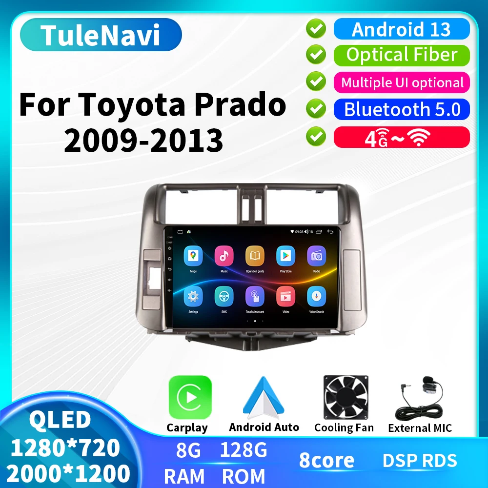 

Автомагнитола для Toyota Land Cruiser Prado 150 2009-2013, Android 13, видеоплеер, мультимедийный плеер с GPS-навигацией, Wi-Fi, 4G LET, головное устройство