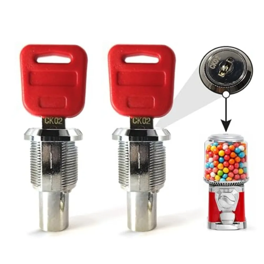 

Gumball Machine Lock and Key for Capsule Machines GV25 and GV18 - Top Lid Lock and Keys Set for Deer Candy Prize and Gum Ball V