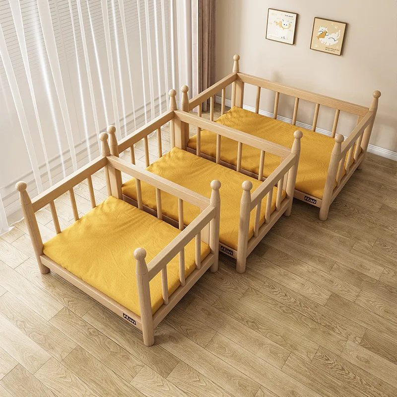 

Wooden kennel dog bed Teddy Golden Retriever dog pet solid wood bed Large, medium and small dog and cat kennel universal
