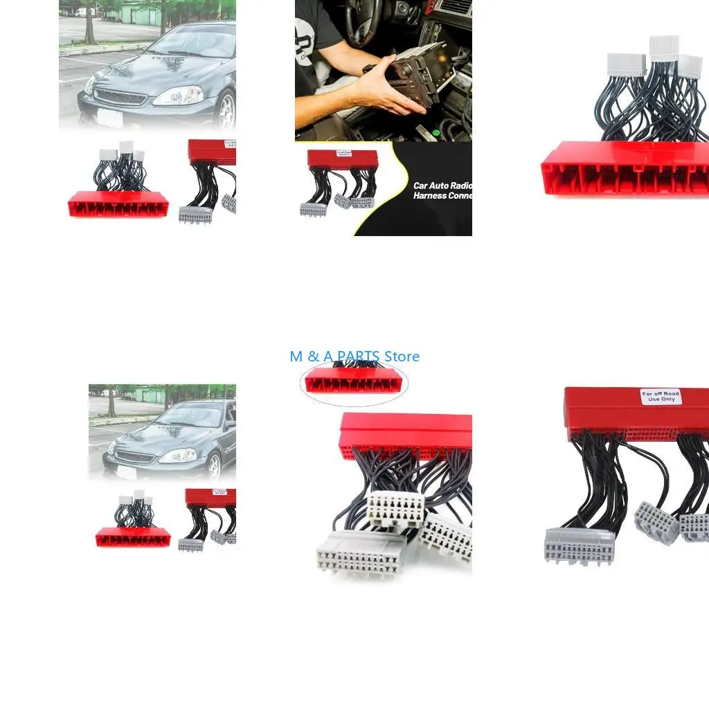 U1JF Replacement OBD2A to OBD1 Jumper Harness for Civic Jumper Conversion Wiring Adapter Vehicle Accessory