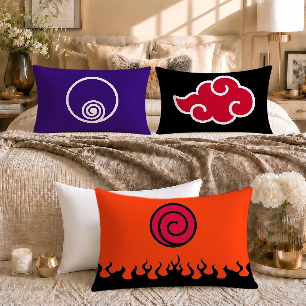 Anime Cool Logo Cushion Cover Soft Rectangle Pillowcover Home N-NarutoS Sofa Living Room Decor Dorm Bed Hogar Pillowcase Gift