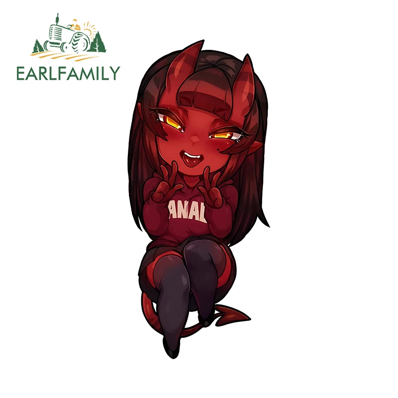 

EARLFAMILY 13 см x 5,8 см Chibi Meru сидящее искусственное аниме Счастливое выражение переводная картинка оригинальный автофургон гонки пользовательский Декор