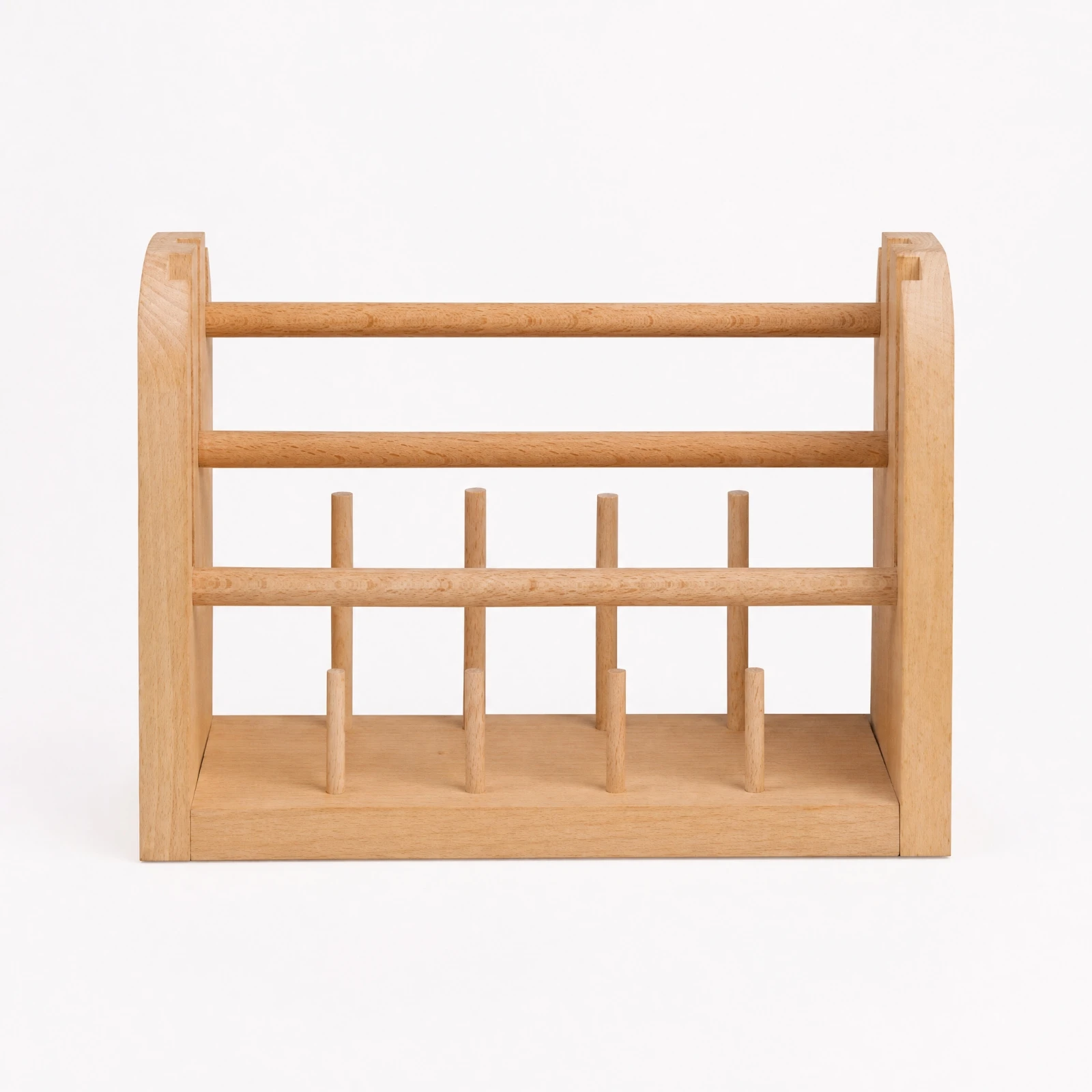 Beech Wood Thread Organizer Natural Beechwood Wooden Yarn Organizer with Pegs Desktop Embroidery Thread Stand Freestanding