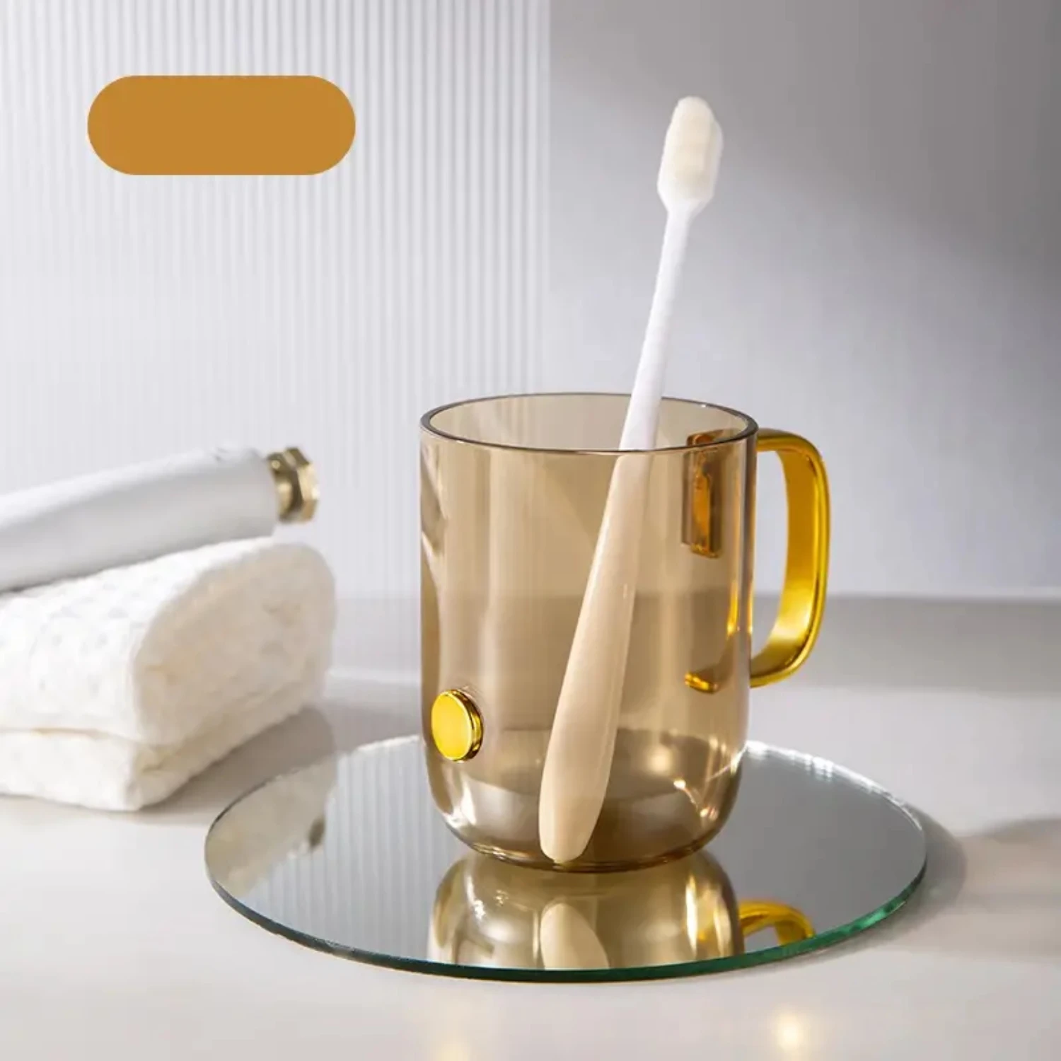 

Convenient and Durable Transparent Eco-friendly Household Toothbrush Cup with Minimalist Design, Ideal for Family Use or Travel,