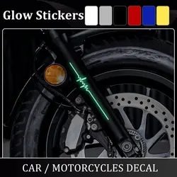 Pegatinas brillantes para motocicleta, calcomanía impermeable para latido del corazón para Yamaha YZFR1 YZFR3 YZFR7 MT07 MT09 Honda Moto, accesorios de decoración