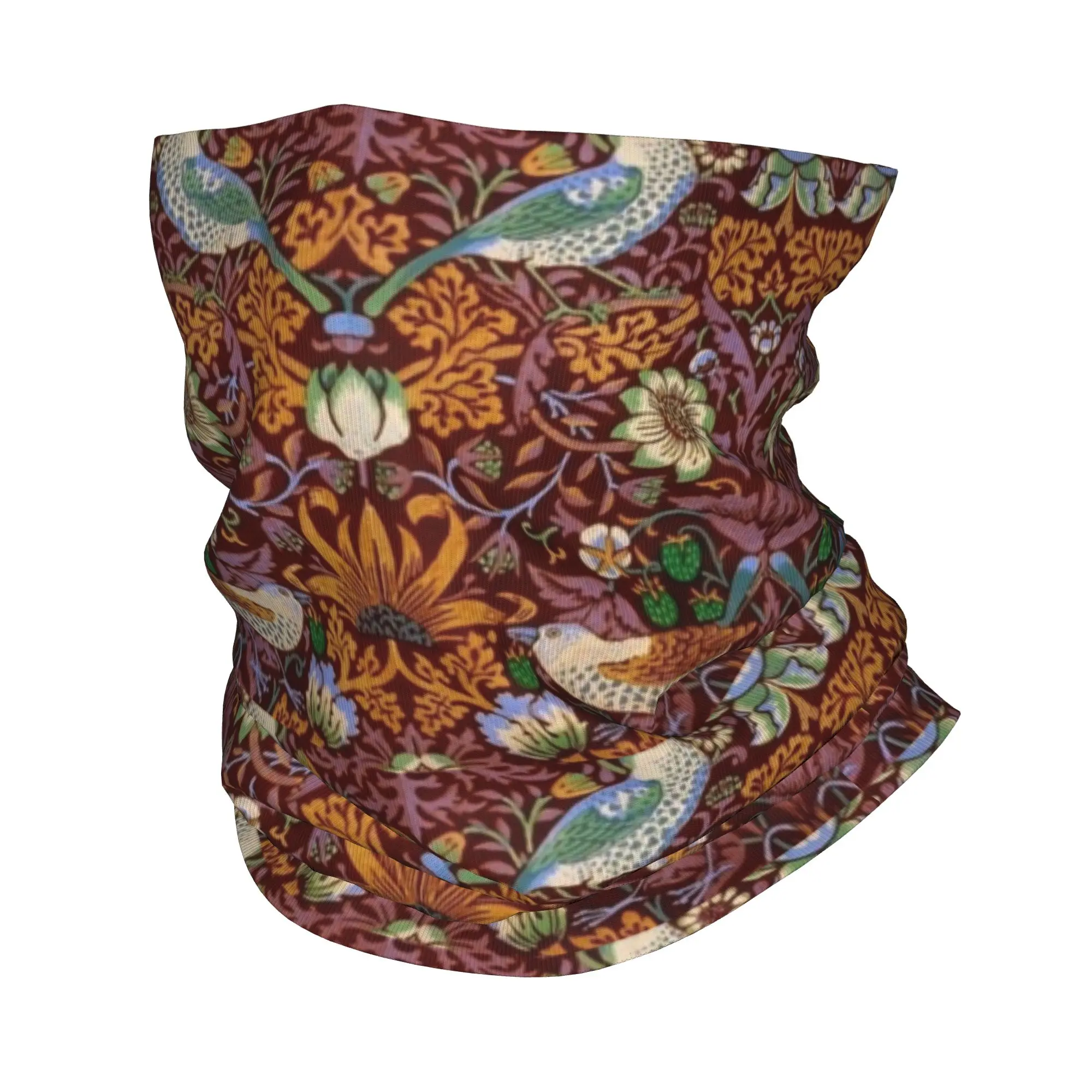 ويليام موريس الفراولة اللص الأحمر باندانا الرقبة الجراب مطبوعة وشاح سحري متعدد الاستخدام عقال ركوب للرجال النساء الكبار