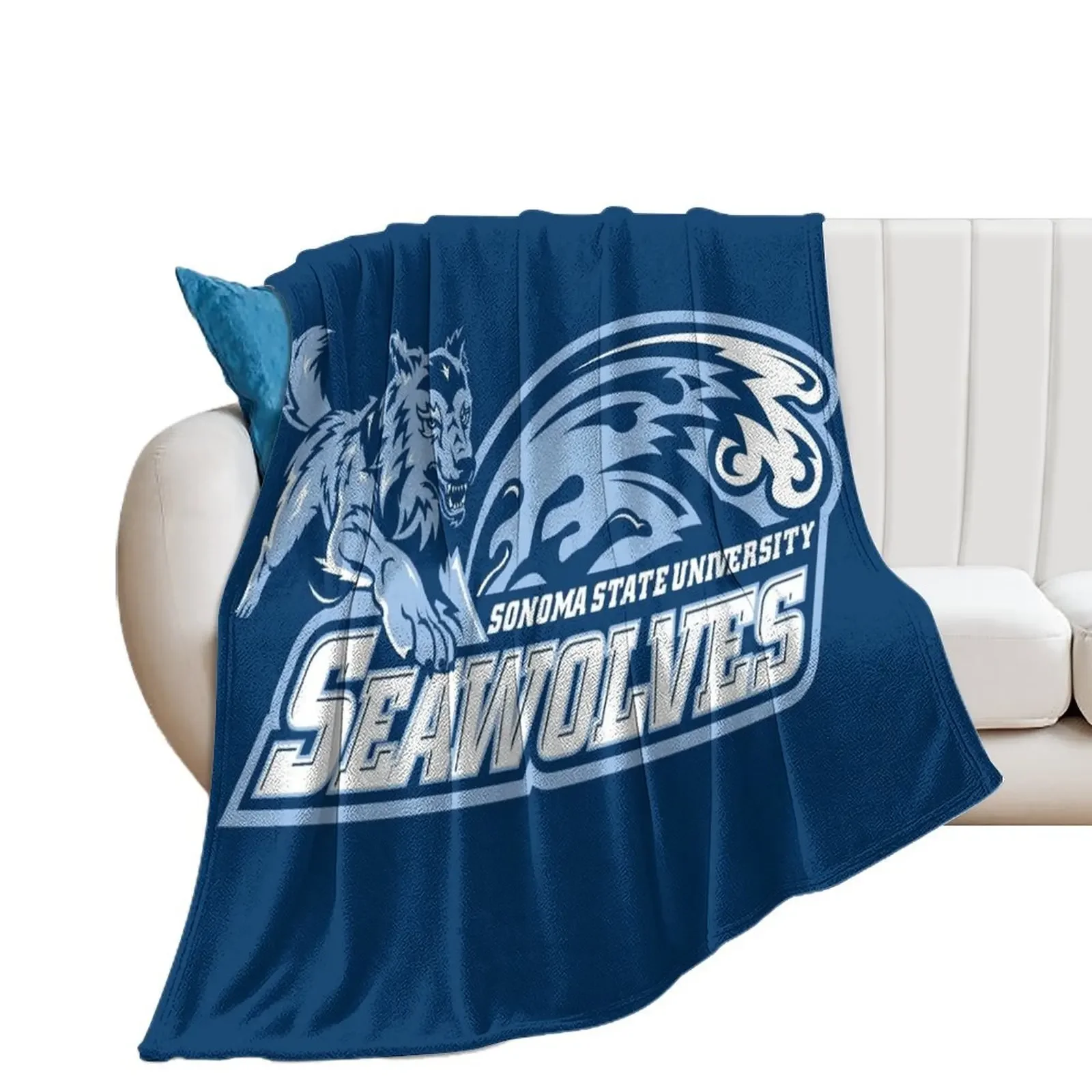 SSU The Seawolves, Sonoma State University California Throw Blanket Tourist for winter Blankets