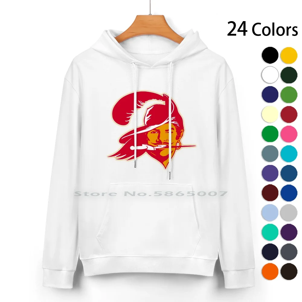 Tompa Bay Cotton Hoodie Sweater 24 Colors Tompa Bay Brady Bucs Concept Logo Football Buccaneers 12 Goat Qb Quarterback 100%