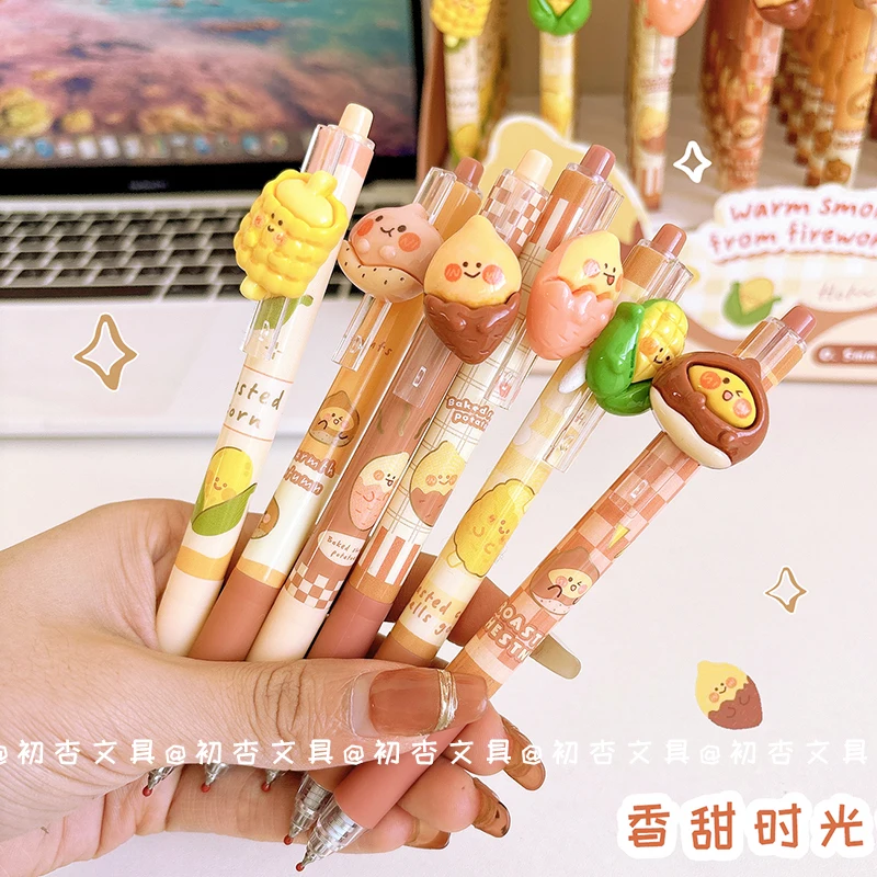 Kawaii Barbecue Erasable Gel Pen School Office Supplies Stationery Gift 0.5mm Blue Ink back to school Cute Stationery