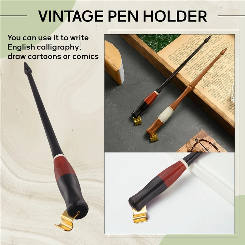 

Advanced Wood Calligraphy Dip Pen English Calligraphy Pen Copperplate Script Oblique Dip Pen Holder With Glass Nibs Accessories